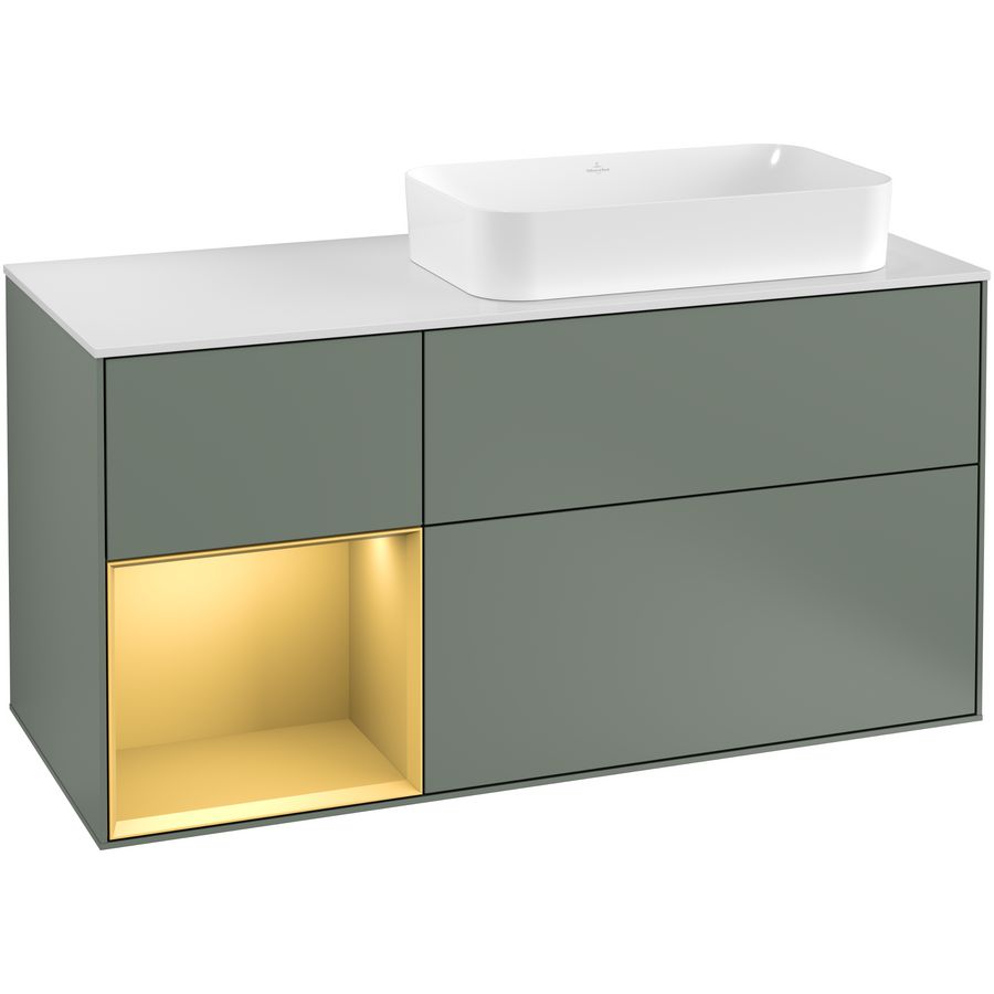 Wastafelonderkast Finion 1200x603x501mm Olive Matt Lacquer G271HFGM