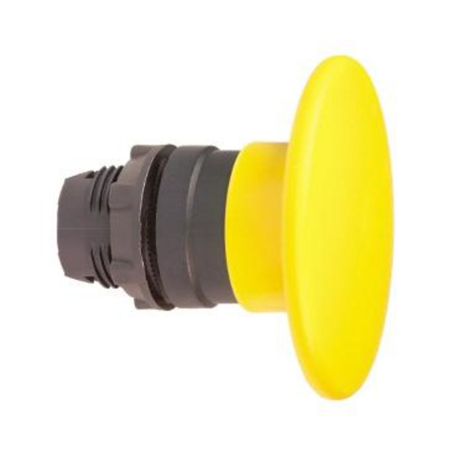 Vuistslagkop 60mm drukknop Terugvering 22mm Geel Harmony XB5