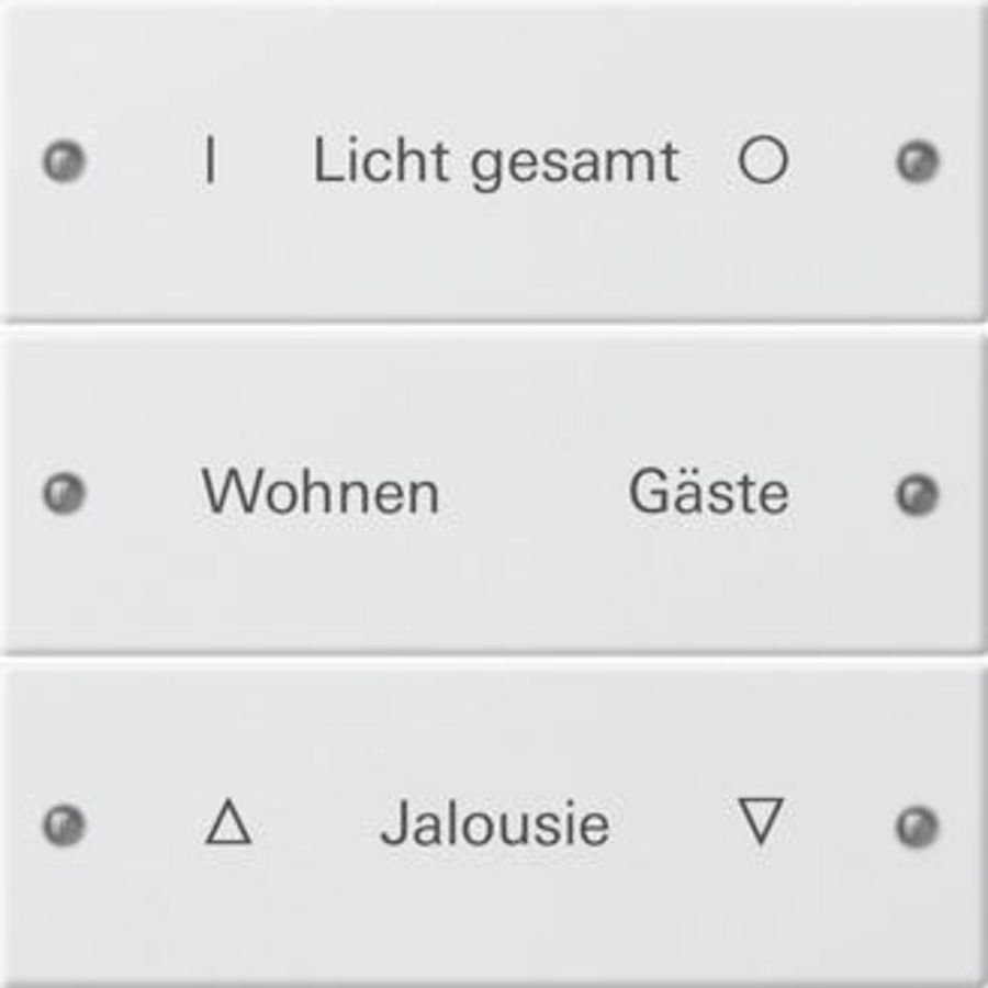 Wippenset 3-voudig beschr. System 55 zuiver wit m(gel.)
