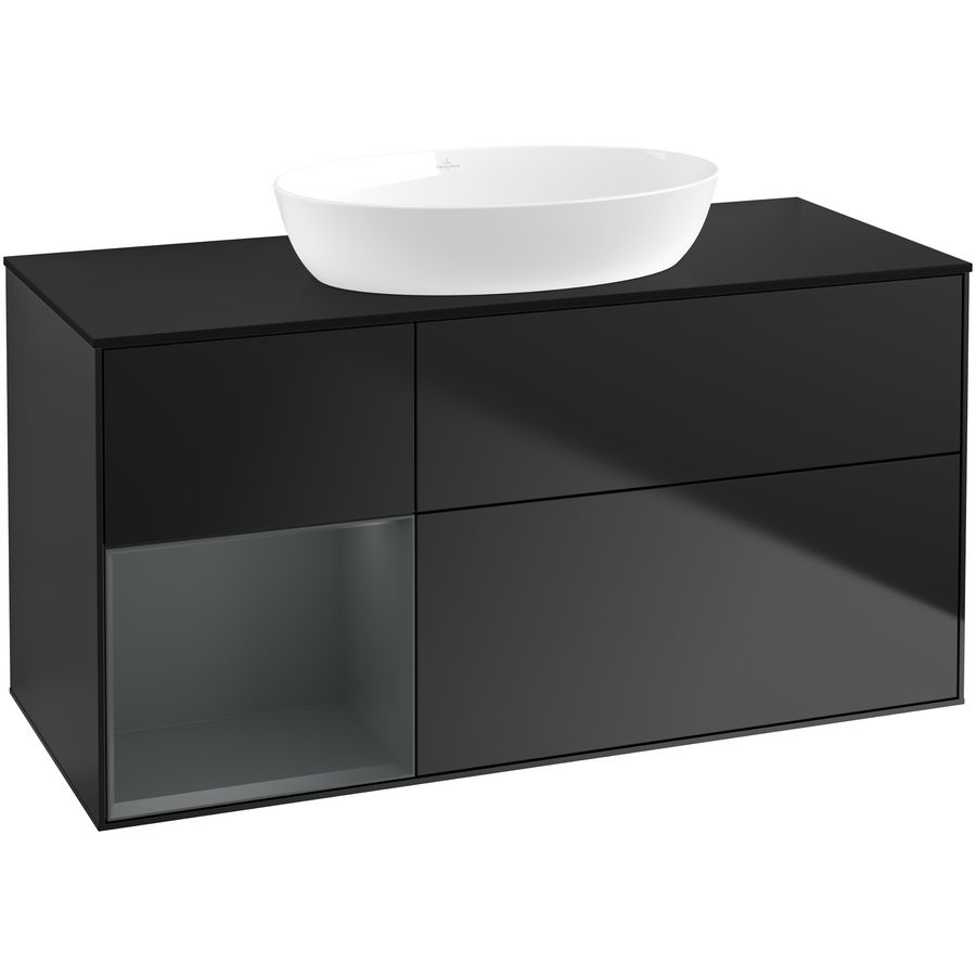 Wastafelonderkast Finion 1200x603x501mm Black Matt Lacquer FA62HGPD