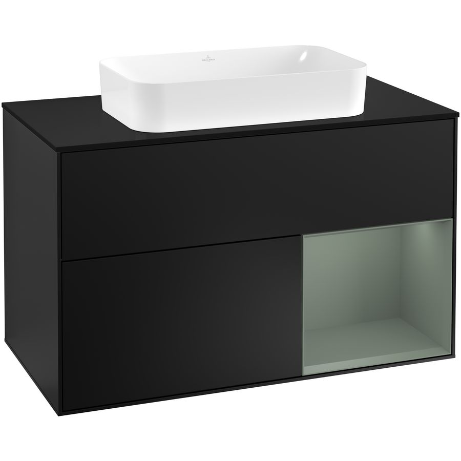 Wastafelonderkast Finion 1000x603x501mm Black Matt Lacquer G252GMPD