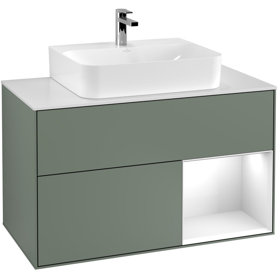 Wastafelonderkast Finion 1000x603x501mm Olive Matt Lacquer G121GFGM