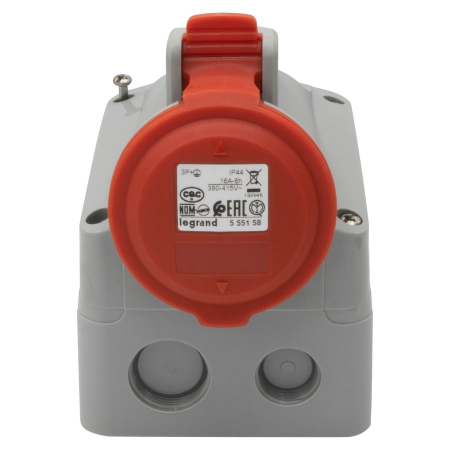 Opbouw wandcontactdoos 400V 16A 4-polig IP44 P17