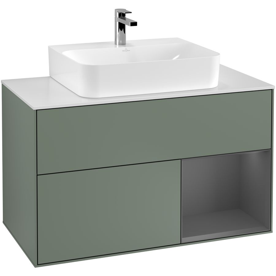 Wastafelonderkast Finion 1000x603x501mm Olive Matt Lacquer G121GKGM