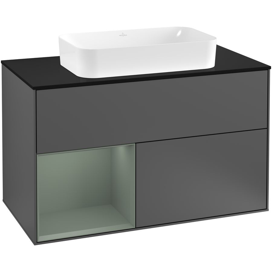 Wastafelonderkast Finion 1000x603x501mm Antr. Matt Lacquer F242GMGK