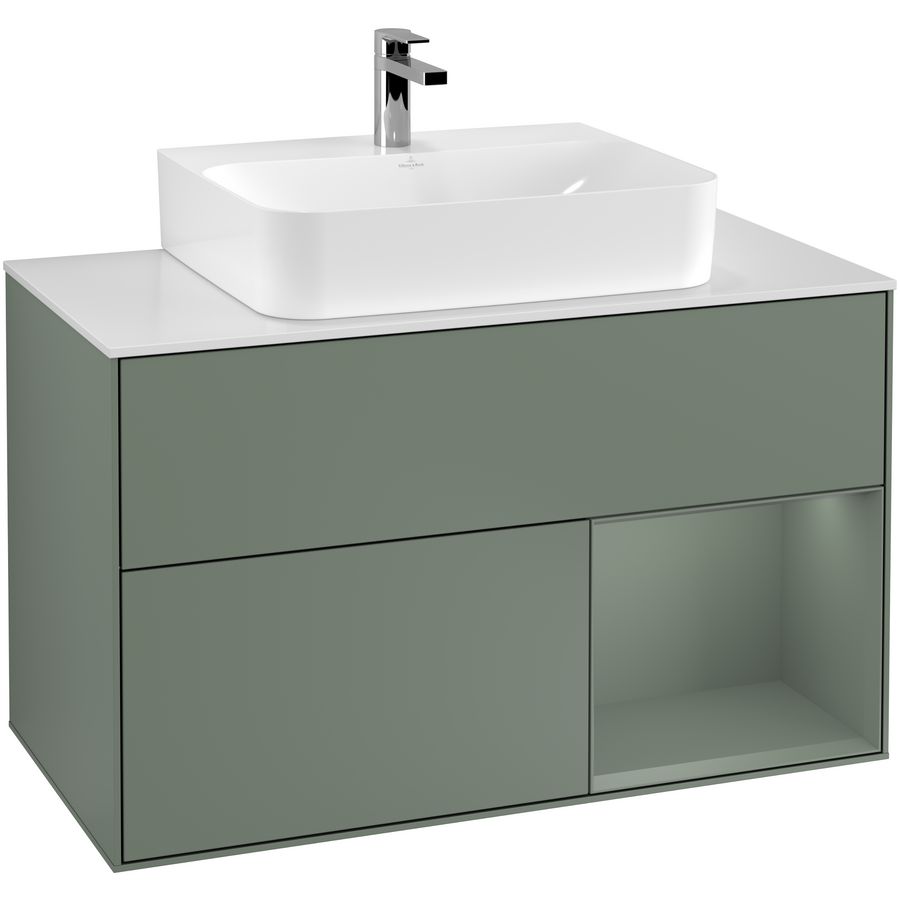 Wastafelonderkast Finion 1000x603x501mm Olive Matt Lacquer G121GMGM