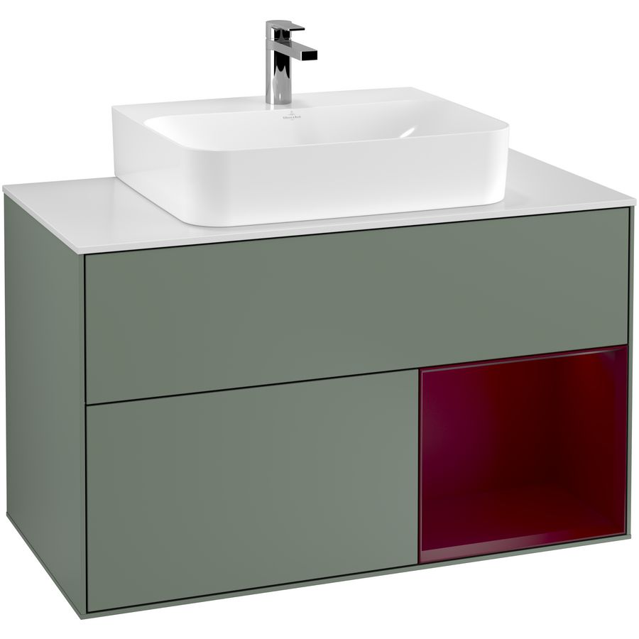 Wastafelonderkast Finion 1000x603x501mm Olive Matt Lacquer G121HBGM