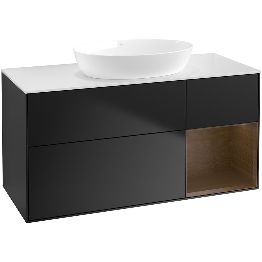 Wastafelonderkast Finion 1200x603x501mm Black Matt Lacquer FA71GNPD