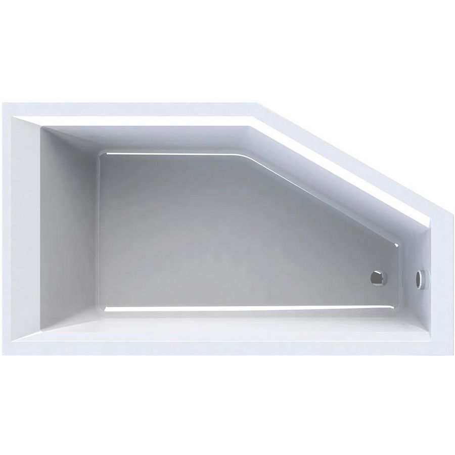 Ligbad Pelagia rugdeel RE 160x90cm wit excl. poten