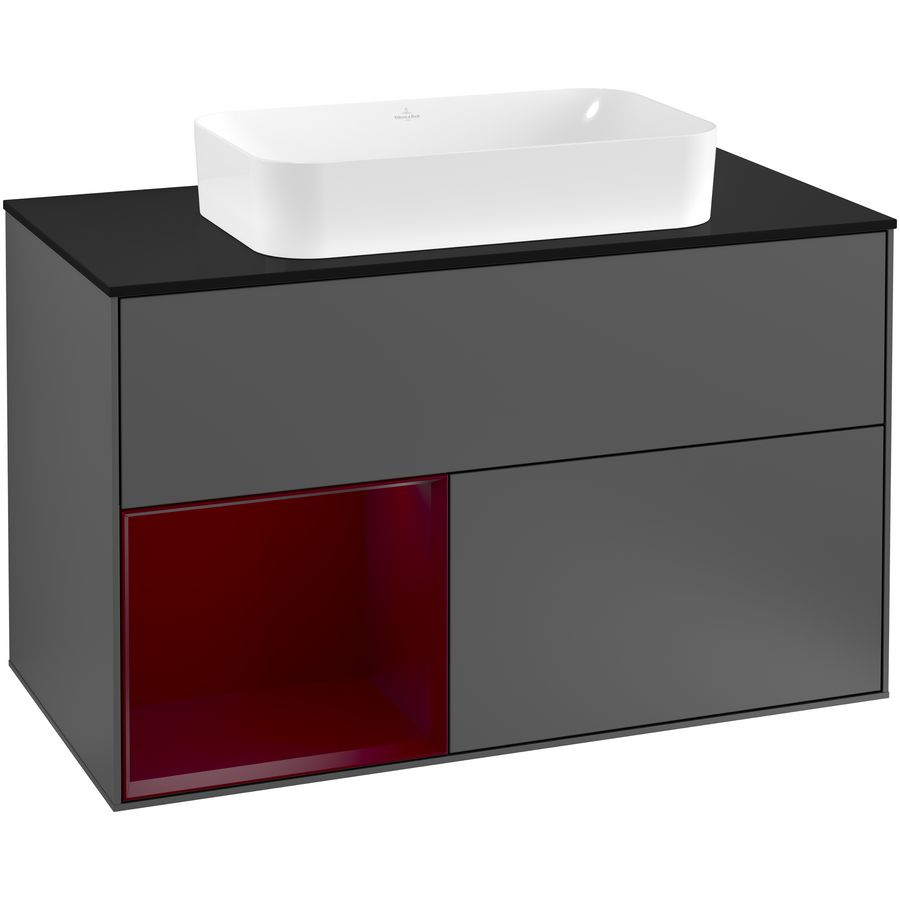 Wastafelonderkast Finion 1000x603x501mm Antr. Matt Lacquer F242HBGK