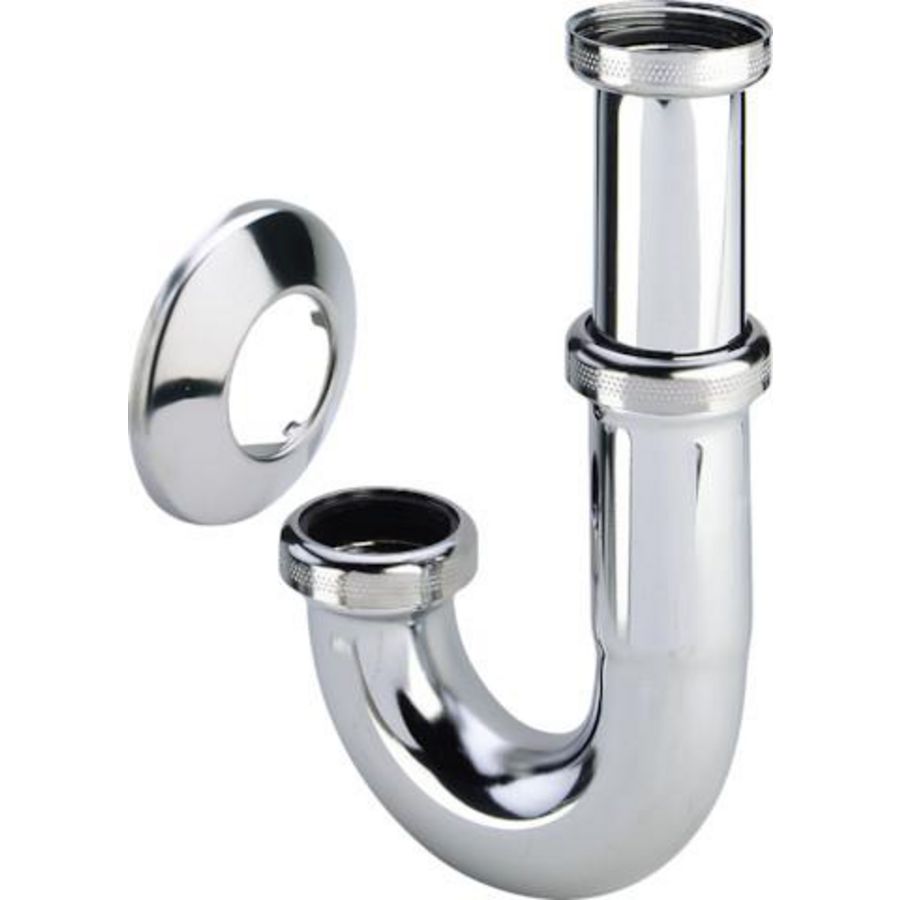 Buissifon 1.1/4" chroom incl. rozet excl. muurbuis