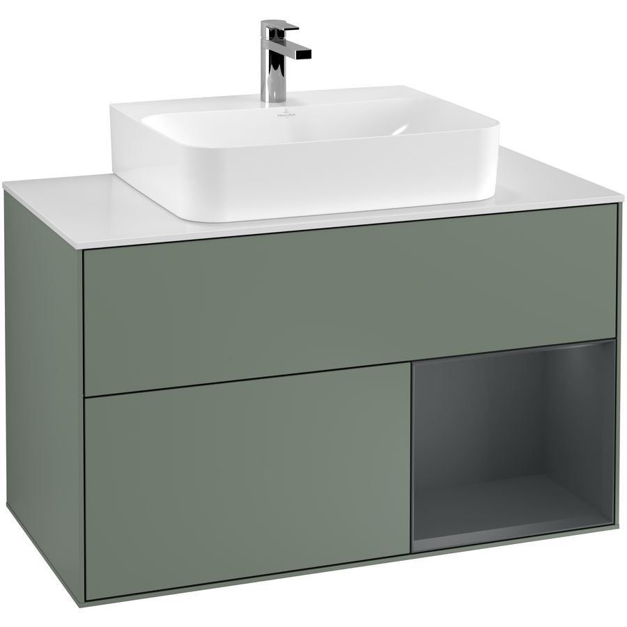 Wastafelonderkast Finion 1000x603x501mm Olive Matt Lacquer G121HGGM