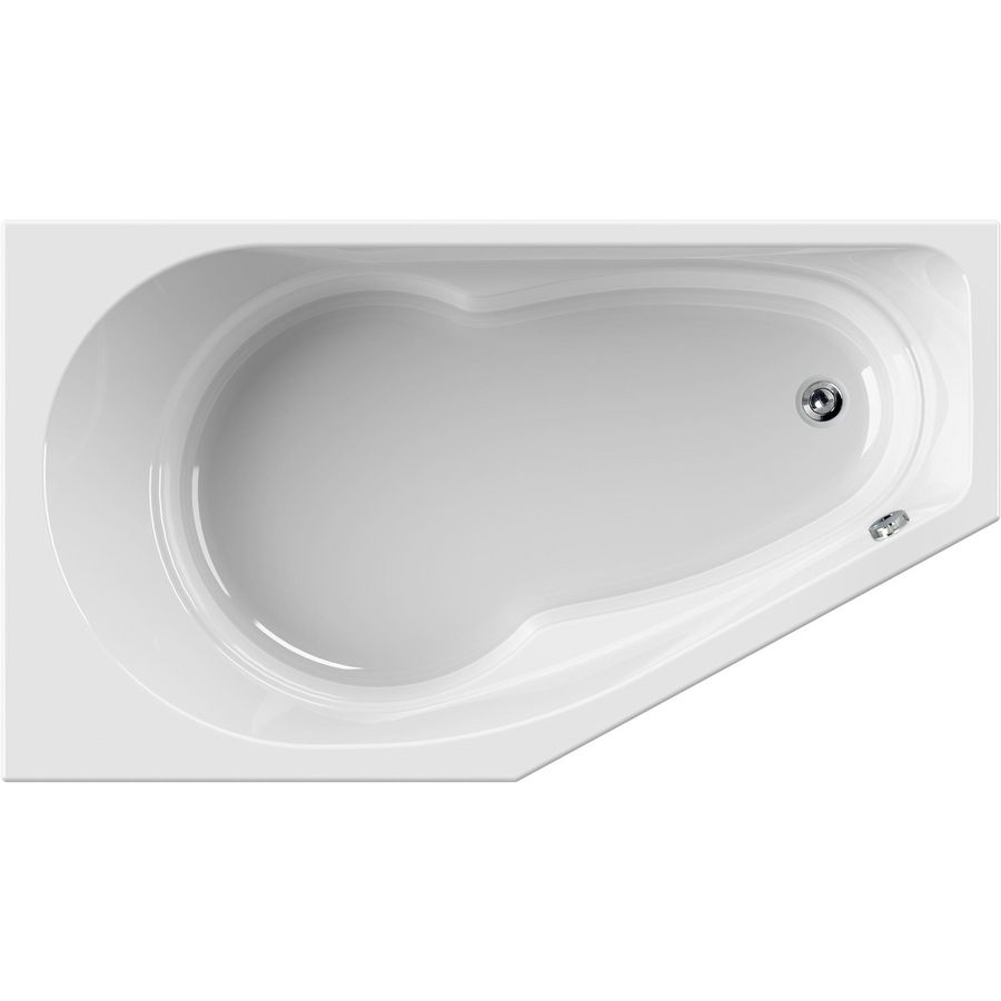 Ligbad met douchegedeelte LS Tirano ligbad 160x90cm wit excl. poten