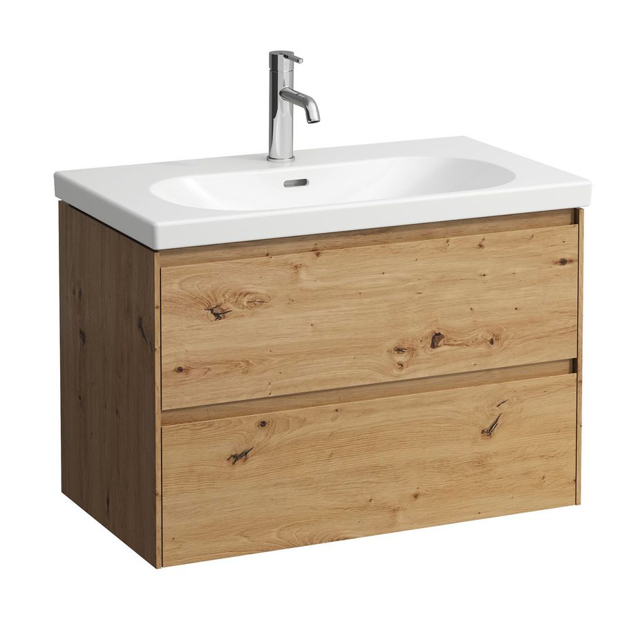 Wastafelonderbouwkast 80cm 2laden wastafel 810087 wild oak