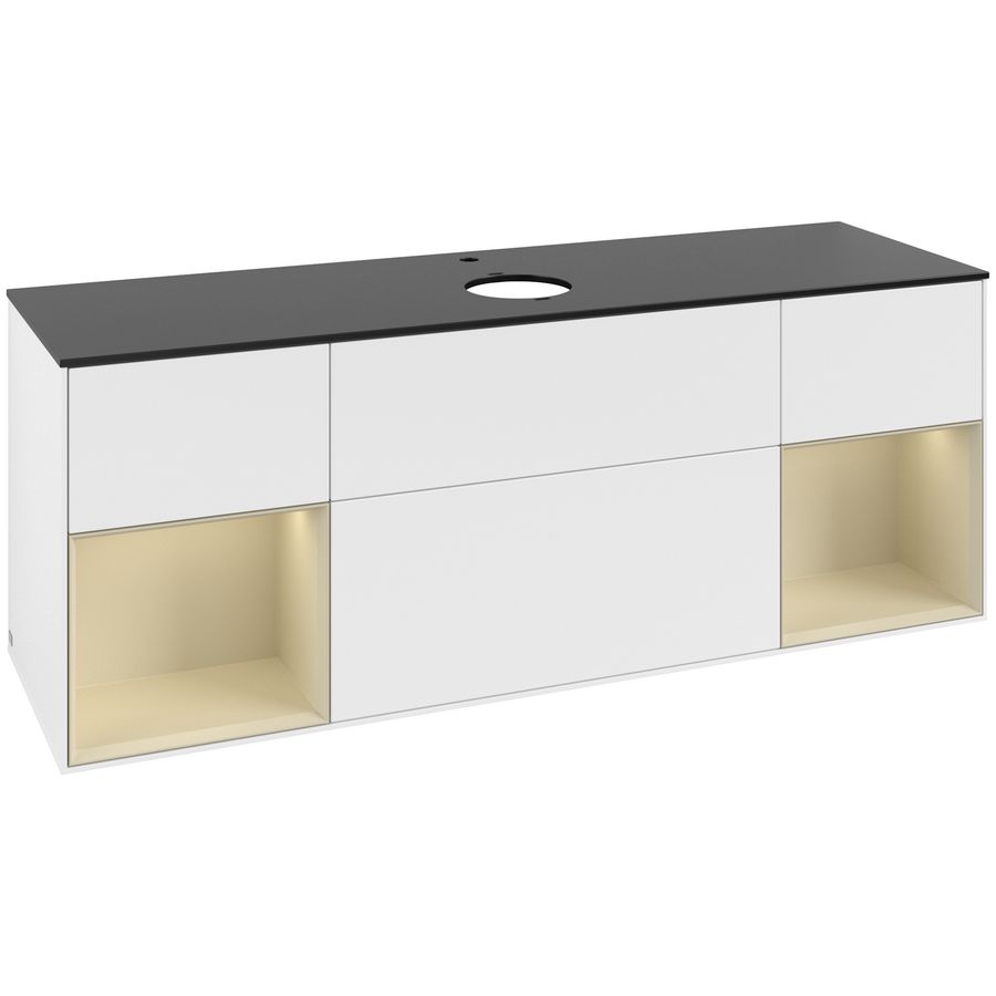 Wastafelonderkast Finion 1600x603x501mm White Matt Lacquer F862HJMT