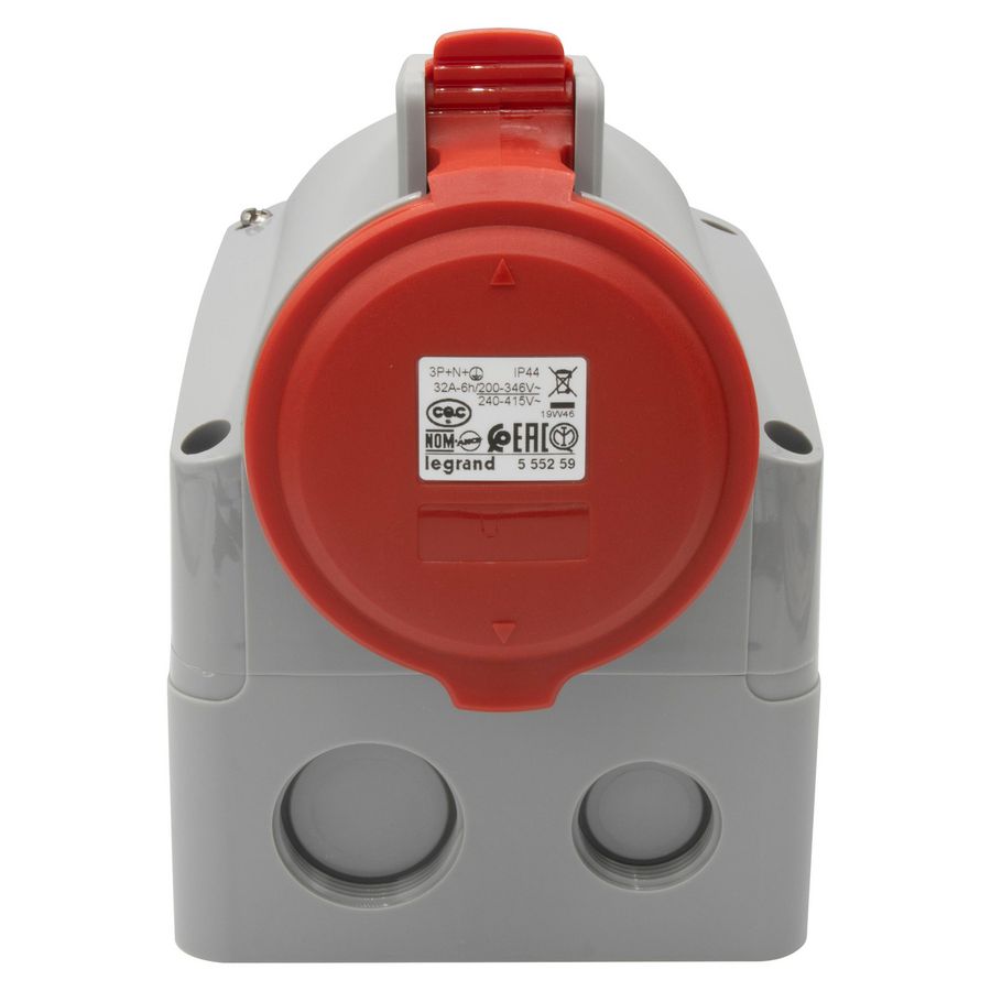 Opbouw wandcontactdoos 400V 32A 5-polig IP44 P17
