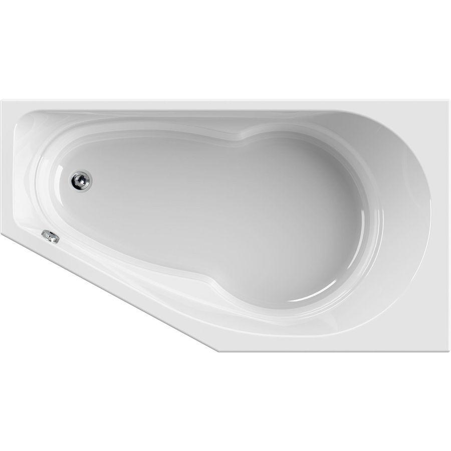 Ligbad met douchegedeelte RS Tirano ligbad 160x90cm wit excl. poten