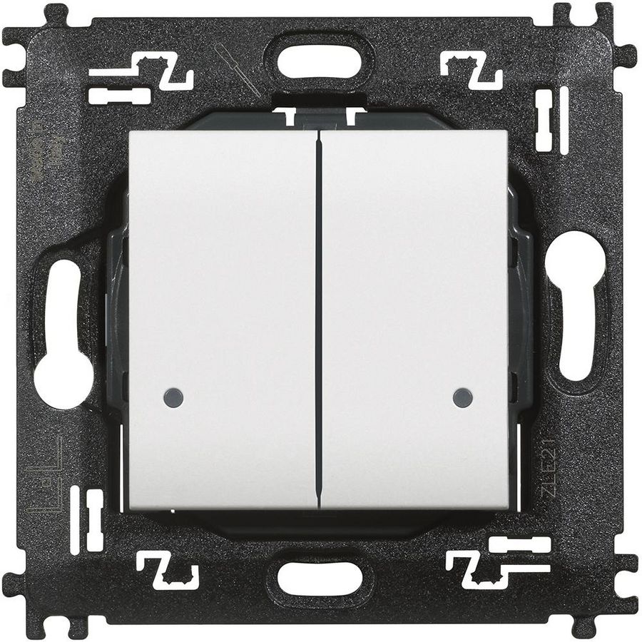 Dubbele draadloze schakelaar WN wit 2 modulen Livinglight