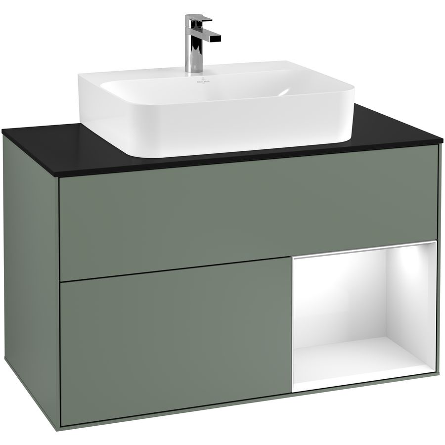 Wastafelonderkast Finion 1000x603x501mm Olive Matt Lacquer G122GFGM