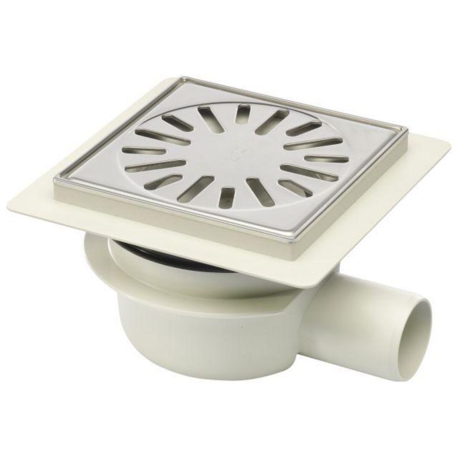 Vloerp ABS 146x146mm v50mm ws50 flens RVS316L rand/vert/hor