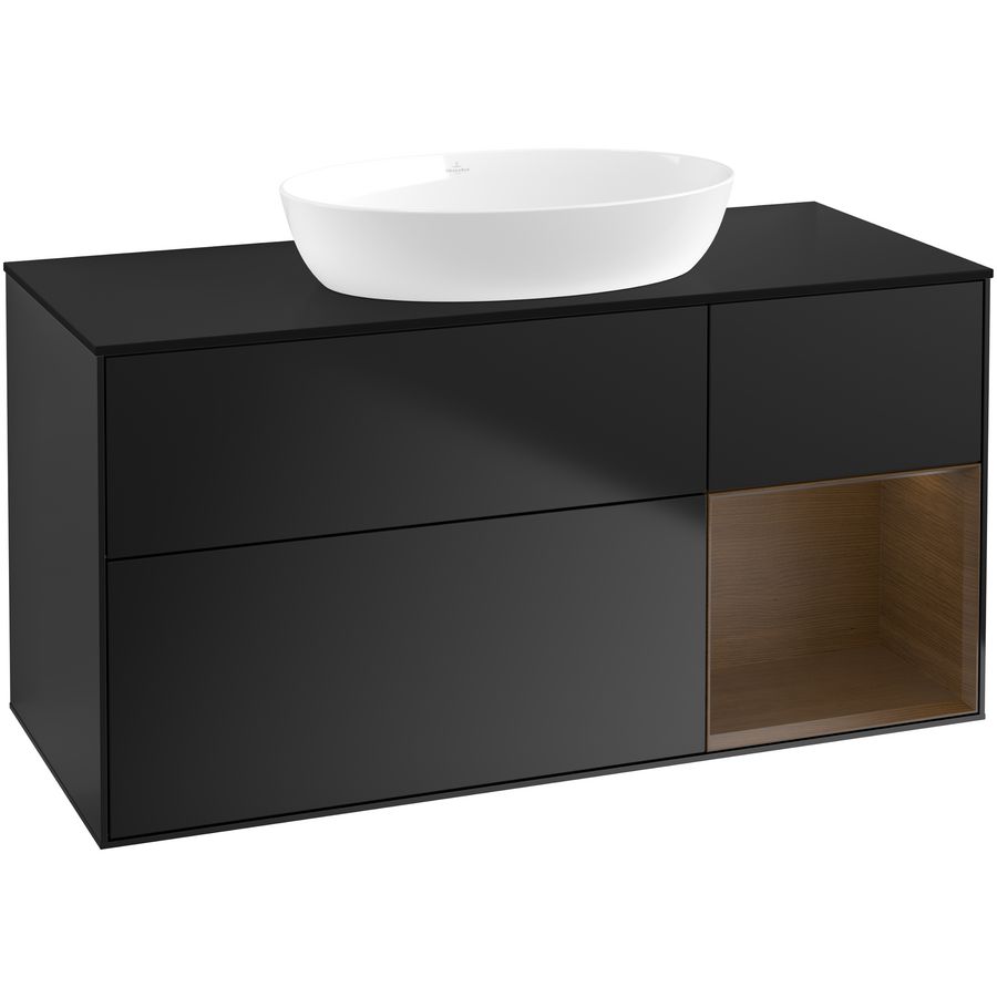 Wastafelonderkast Finion 1200x603x501mm Black Matt Lacquer FA72GNPD