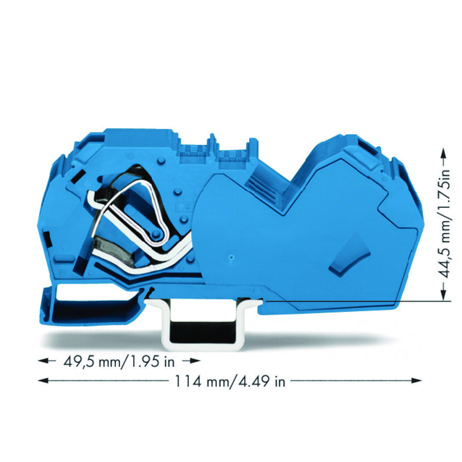 2-draads rijgklem 35mm² geintegreerde afsluitplaat b VVE=15
