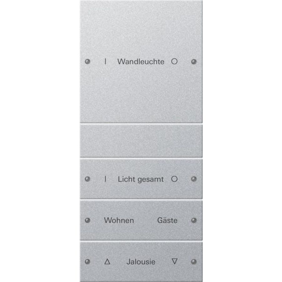 Wippenset 4-voudig (1+3) beschr. System 55 kl.alum.(gel.)