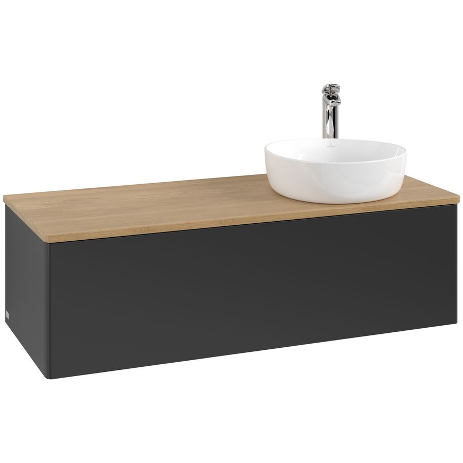 Wastafelonderkast Antao 1200x360x500mm Black Matt Lacquer K34051PD