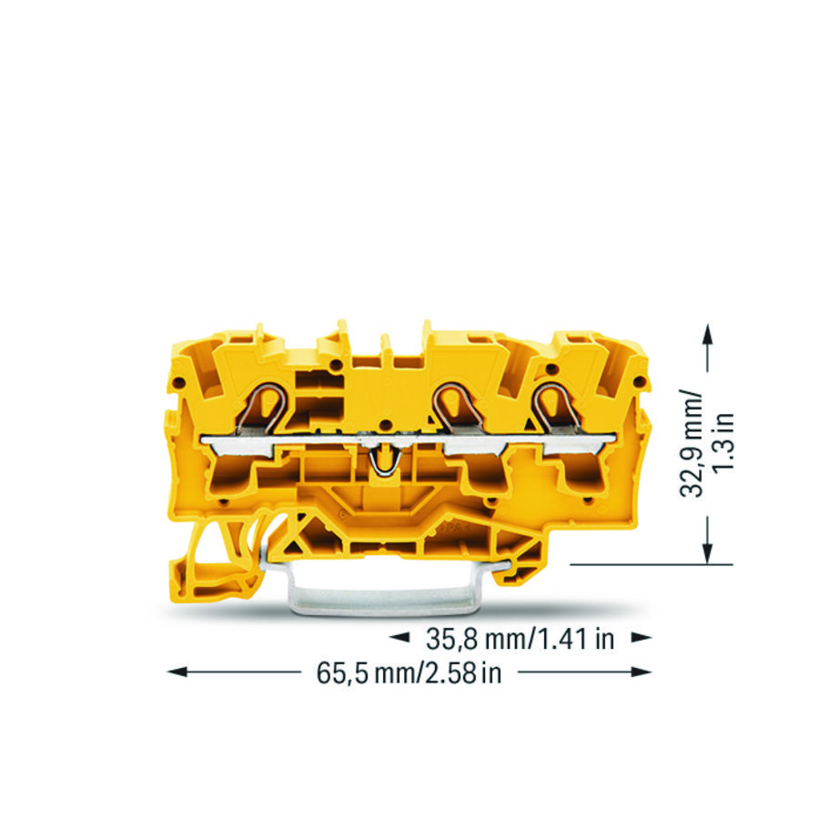 3-draads rijg 4mm² voor Ex e II-geel VVE=50