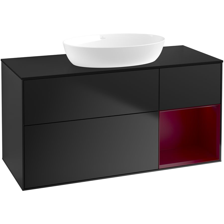 Wastafelonderkast Finion 1200x603x501mm Black Matt Lacquer FA72HBPD