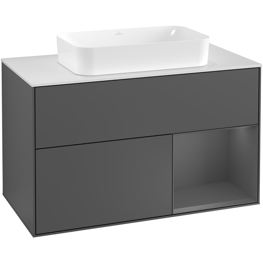 Wastafelonderkast Finion 1000x603x501mm Antr. Matt Lacquer F251GKGK
