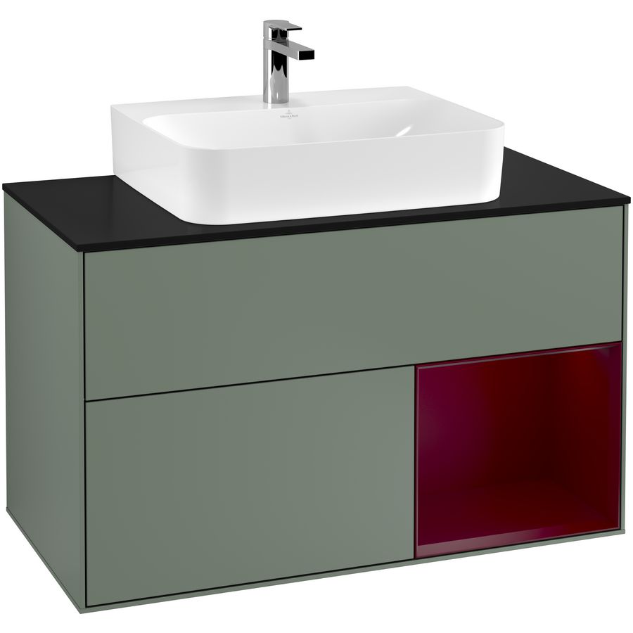 Wastafelonderkast Finion 1000x603x501mm Olive Matt Lacquer G122HBGM