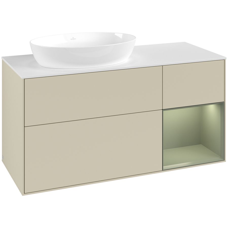 Wastafelonderkast Finion 1200x603x501mm S.Grey Matt Lacquer FA51GMHJ