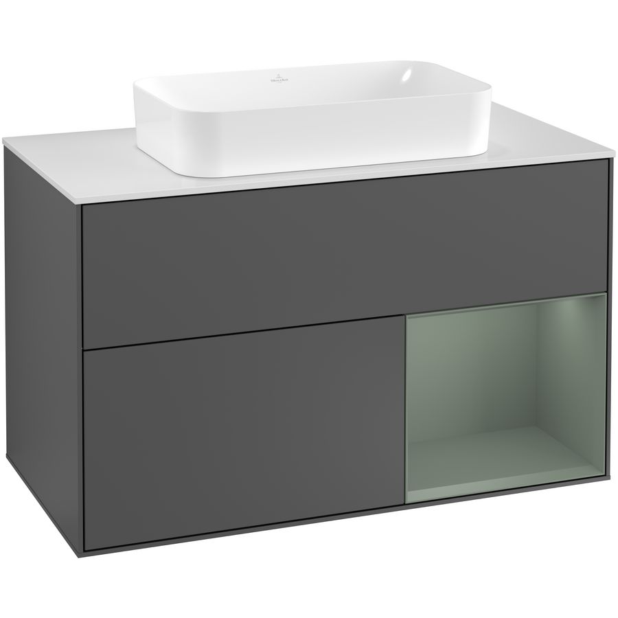 Wastafelonderkast Finion 1000x603x501mm Antr. Matt Lacquer F251GMGK