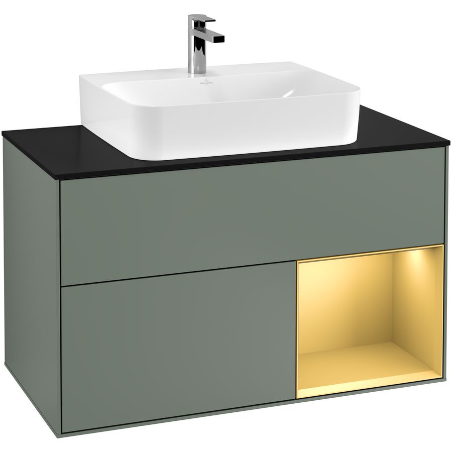Wastafelonderkast Finion 1000x603x501mm Olive Matt Lacquer G122HFGM
