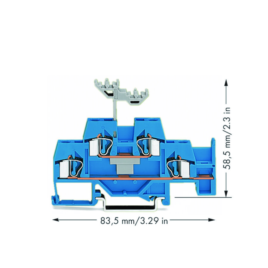 2-etageklem Rijg-/rijgklem+extra dwarsbrug bl 281-630 VVE=50
