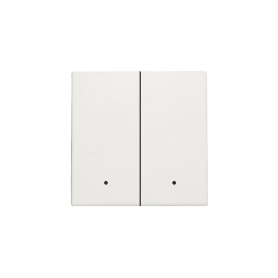Afwerkingsset lens dubbele elektr. schakelaar/knop white