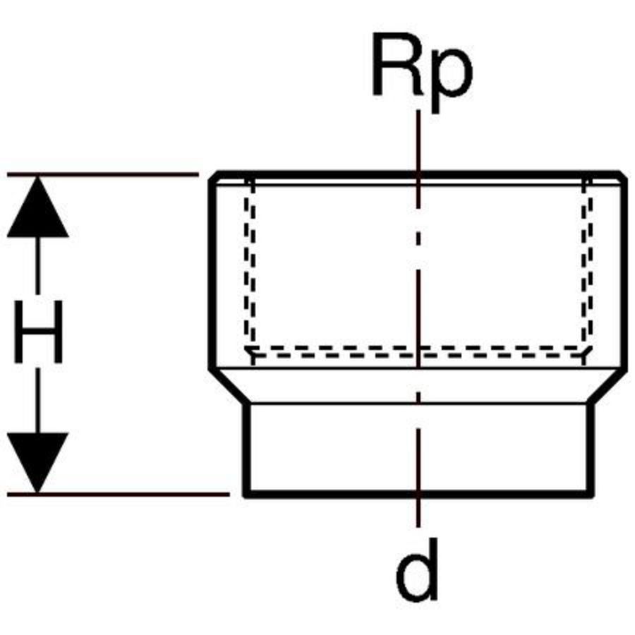Polyethyleen (PE) schroefbus versterkte uitvoering 63x2"bi.dr.