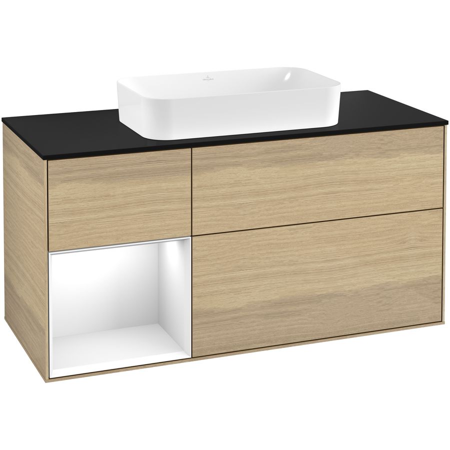 Wastafelonderkast Finion 1200x603x501mm Oak Veneer G292GFPC