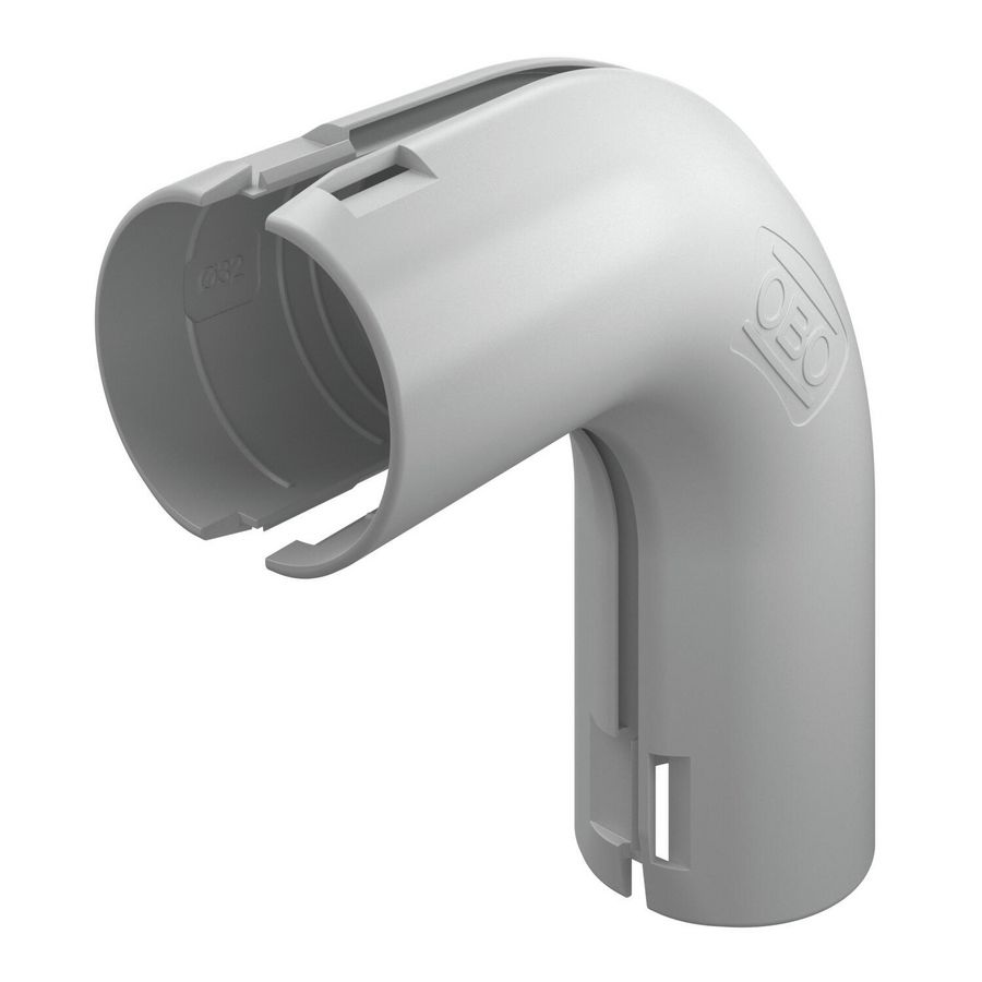 Quick-Pipe bocht 90° M32 licht grijs RAL7035 VVE=5