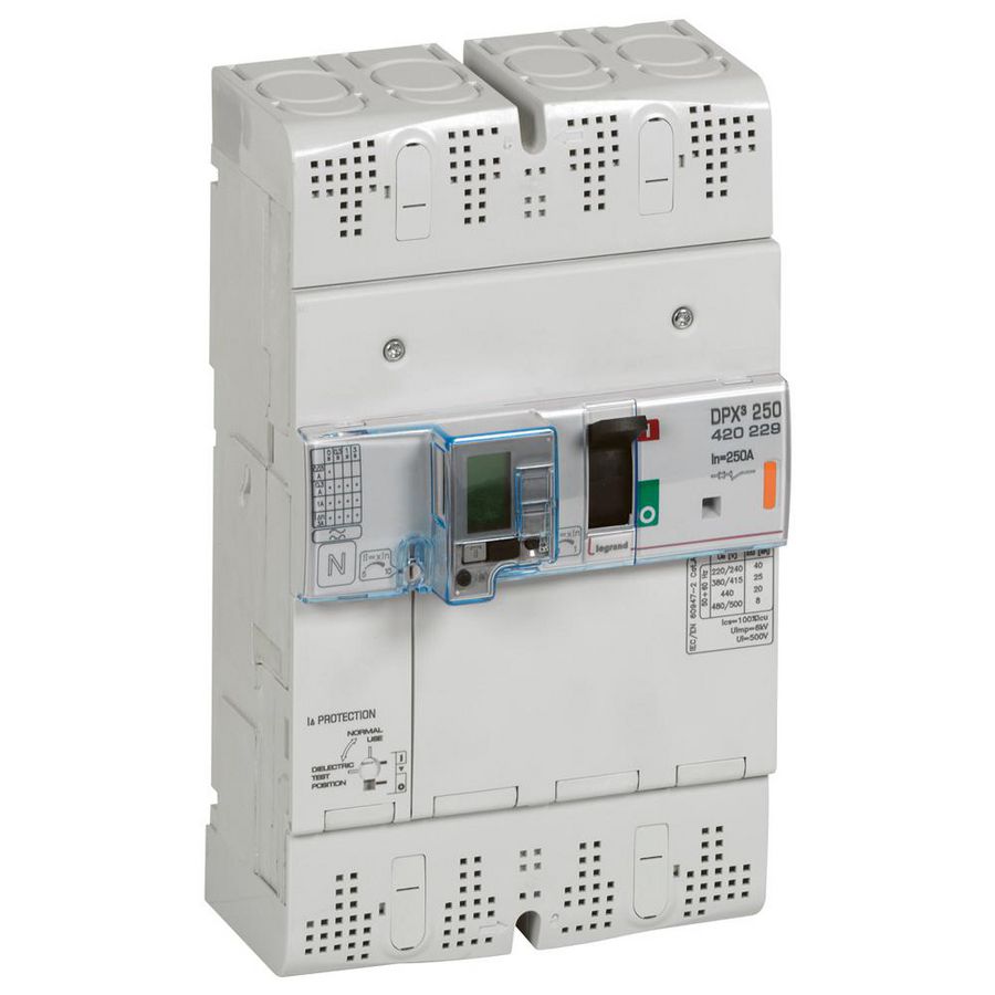 Vermogensschakelaar 250 Thermomagn. + RCD 250A 4P 25kA DPX3