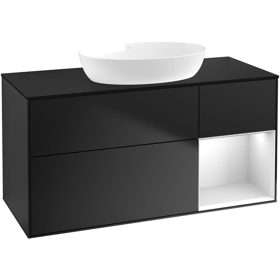 Wastafelonderkast Finion 1200x603x501mm Black Matt Lacquer FA72MTPD