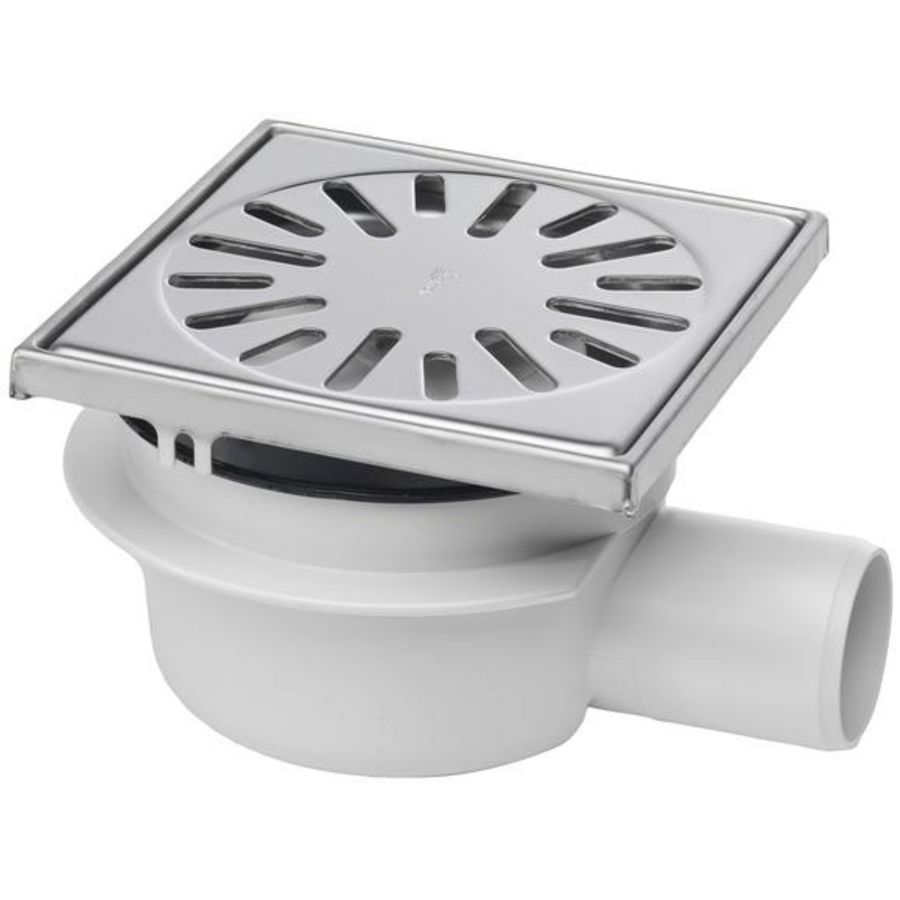 Vloerp ABS 150x150mm 50mm ws50 RVS304 rand/rooster vert/hor