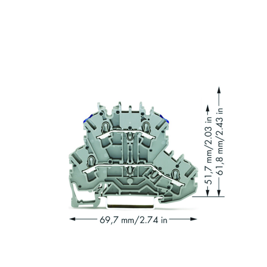 2-etageklem Rijg-/rijgklem L/N grijs 2002-2203 VVE=50