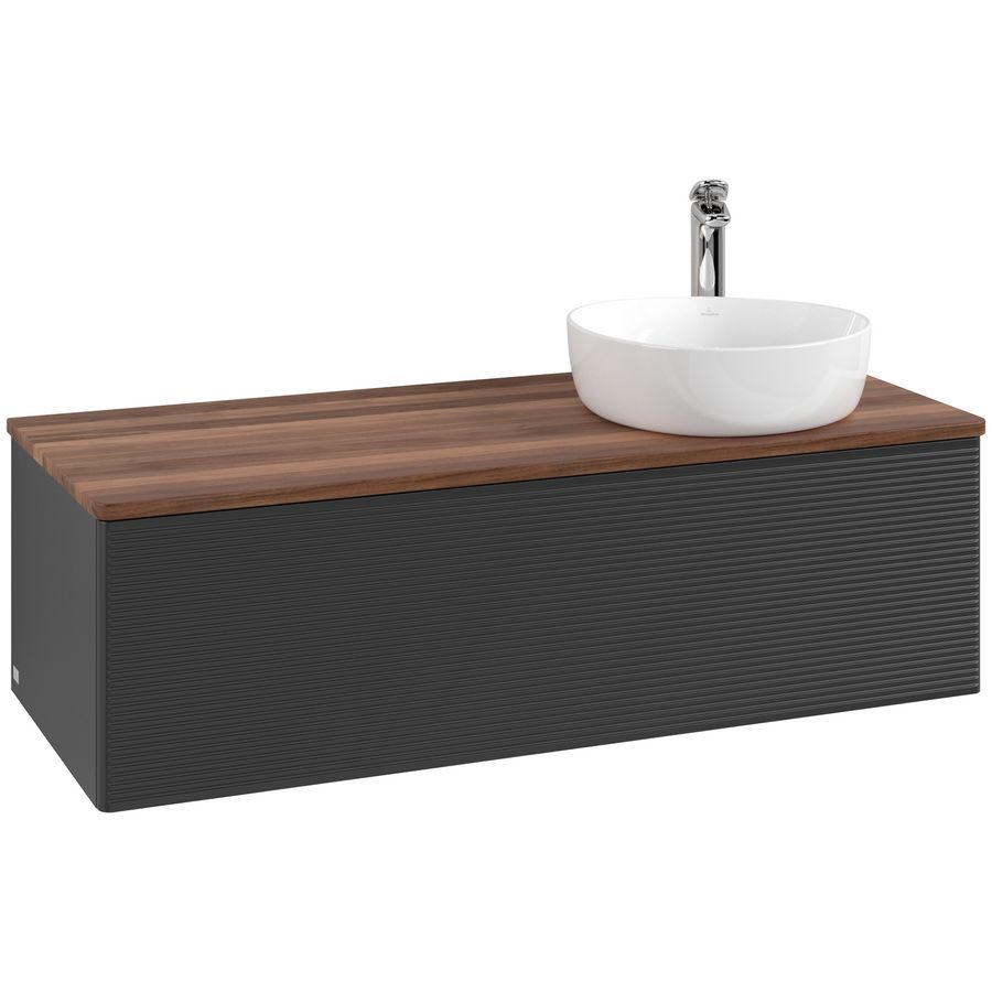 Wastafelonderkast Antao 1200x360x500mm Black Matt Lacquer K34152PD