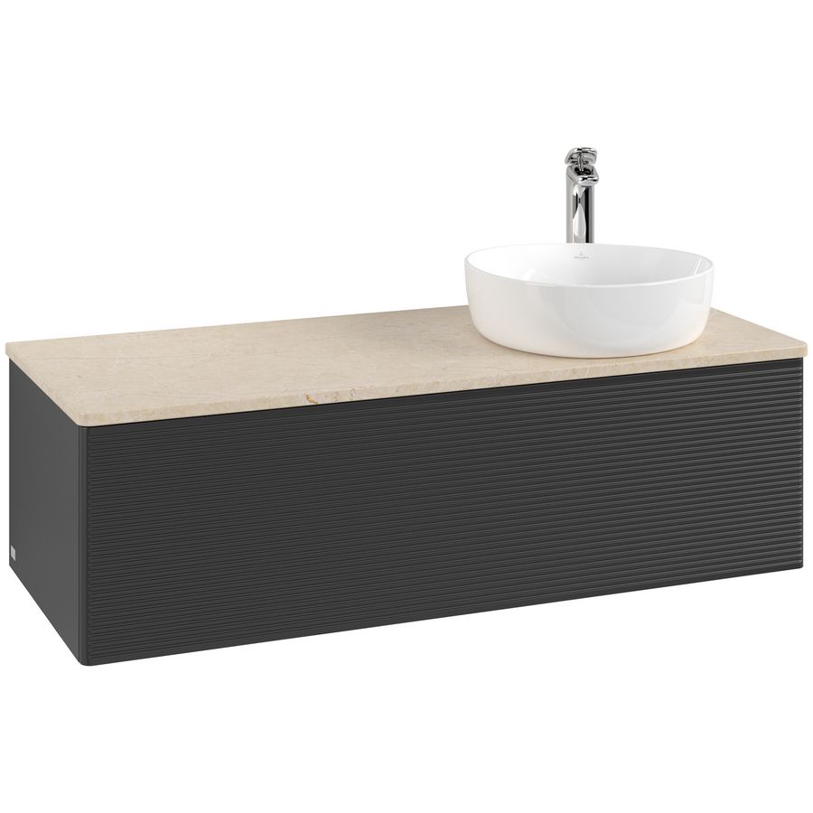 Wastafelonderkast Antao 1200x360x500mm Black Matt Lacquer K34153PD