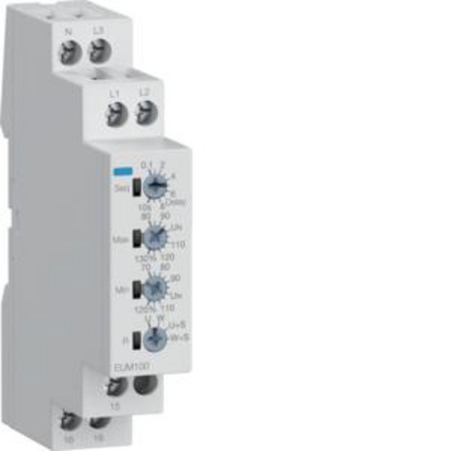 Controlerelais spanning-/fasebew. instelb. multi 1P+N/3PN 1W