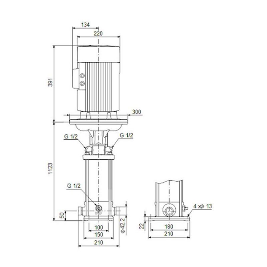 Centrifugaalpomp CRN5-32 A-P-G-V-HQQV 3x400D 50 Hz