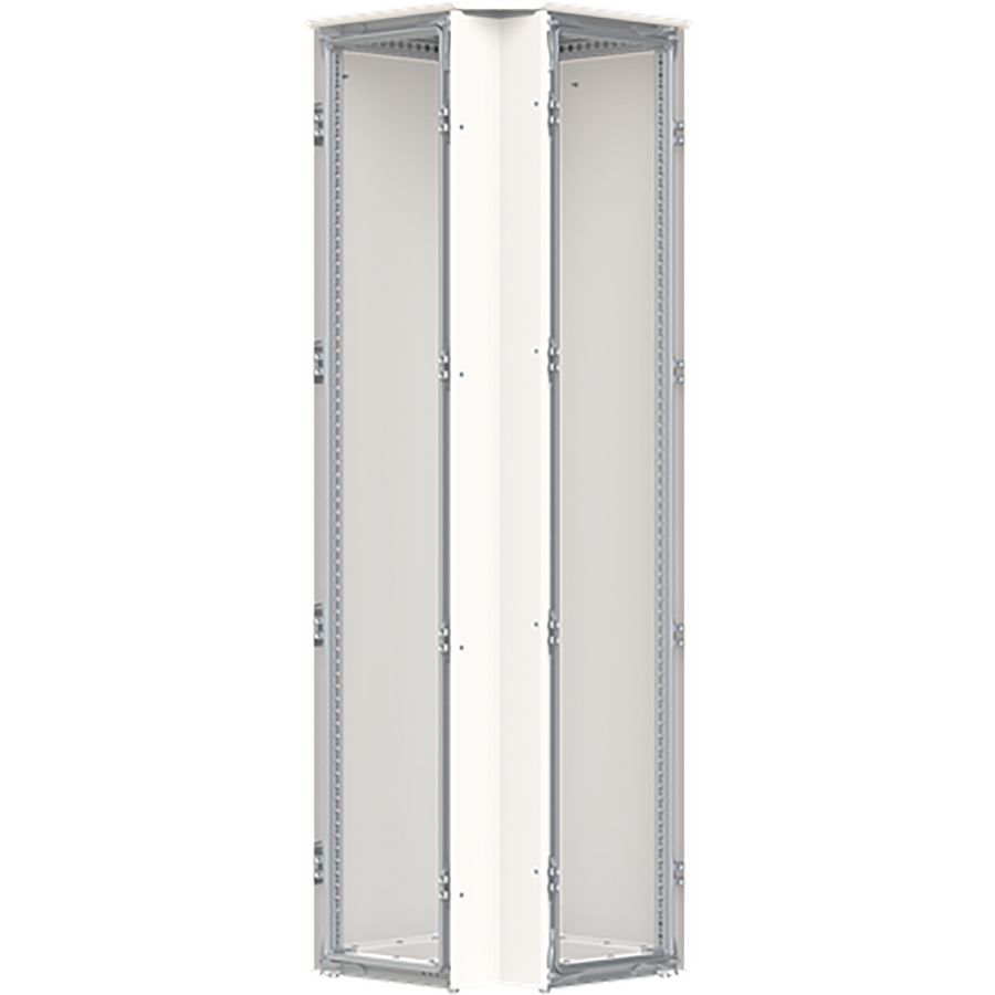 Hoekkast v.v. achterwand, dak- en bodemplaat, 12RE, RAL7035