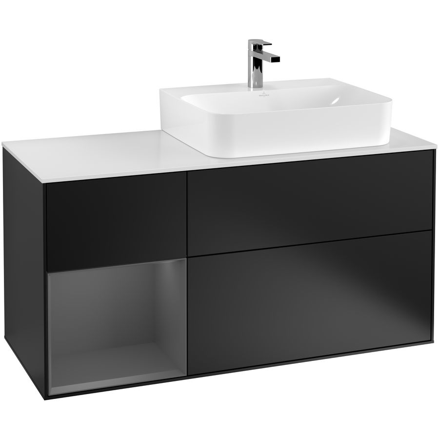 Wastafelonderkast Finion 1200x603x501mm Black Matt Lacquer G141GKPD